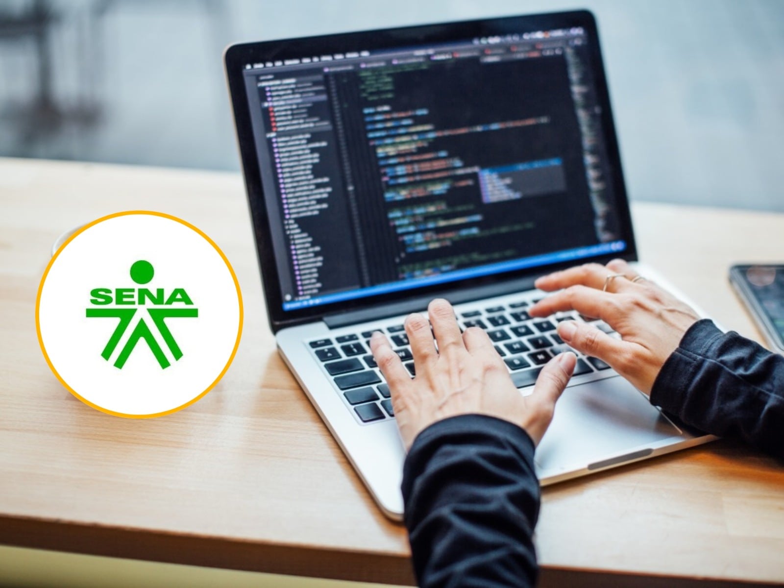 Logo del Sena e imagen de referencia. Foto: Sena / Getty Images