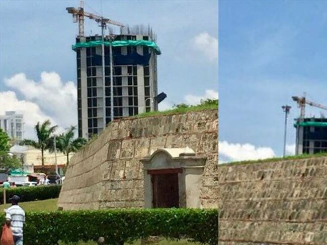 Personero de Cartagena solicita suspensión preventiva de construcción cerca del castillo. Foto: Carlos Ardila