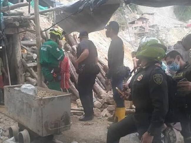 Tres mineros fallecieron en Caldas. Foto: Enviada desde la Secretaría de Medio Ambiente de Caldas.
