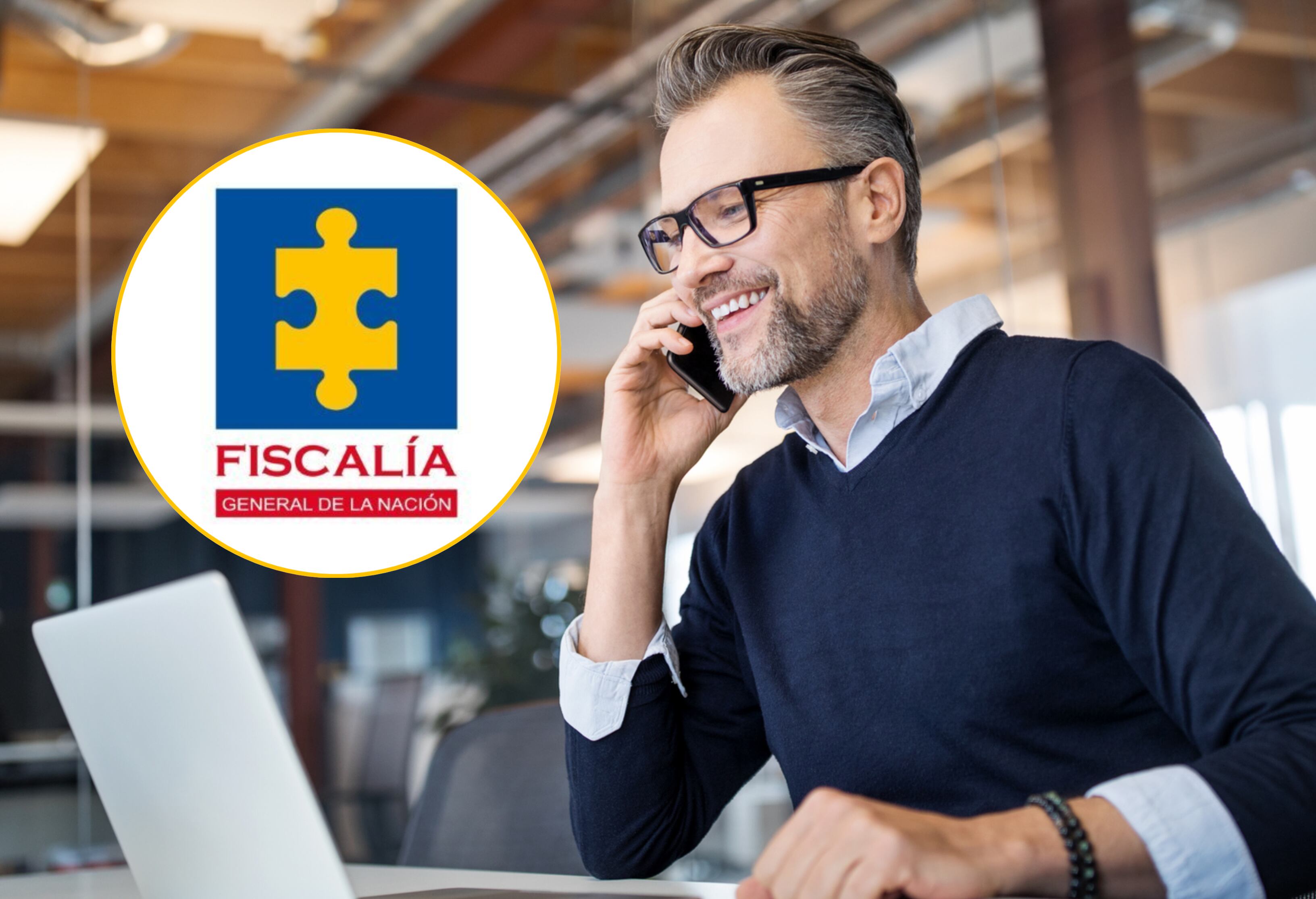 Logo de la Fiscalía e imagen de referencia. Foto: Getty Images / Fiscalía General de la Nación