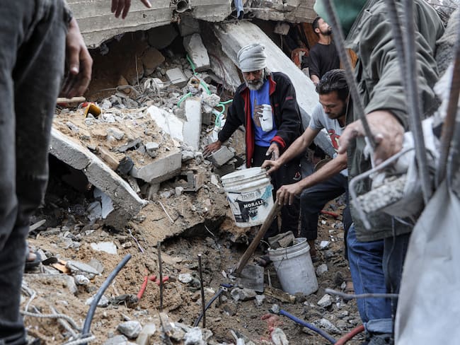 Referencia de violencia en Gaza. Foto: Abdalhkem Abu Riash/Anadolu via Getty Images.