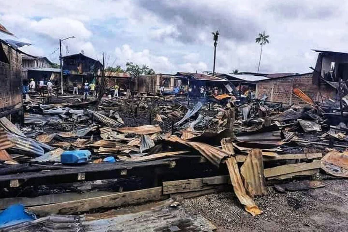 Hasta el momento las autoridades no han determinado las causas del incendio. Crédito: Alcaldía de Guapi Cauca. 