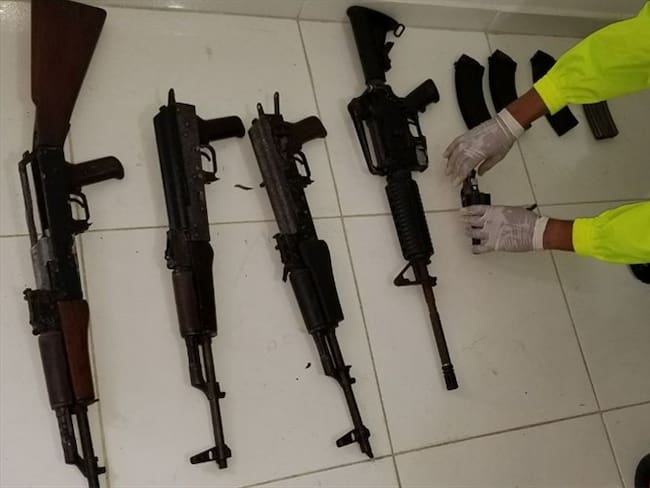 Incautan armamento que pertenecería a banda sicarial en Cali. Foto: Fiscalía