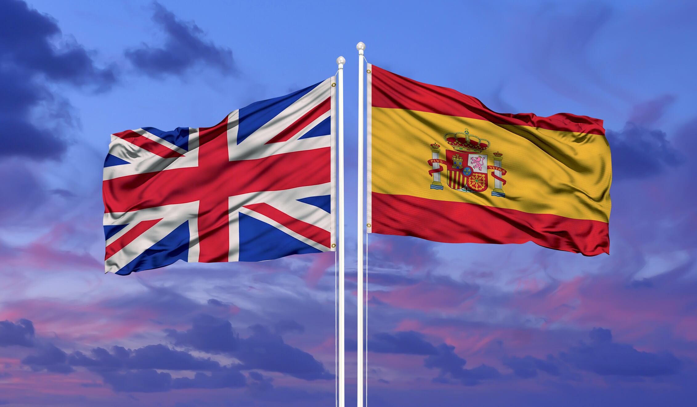 Bandera de España y Reino Unido. Foto: Getty Images