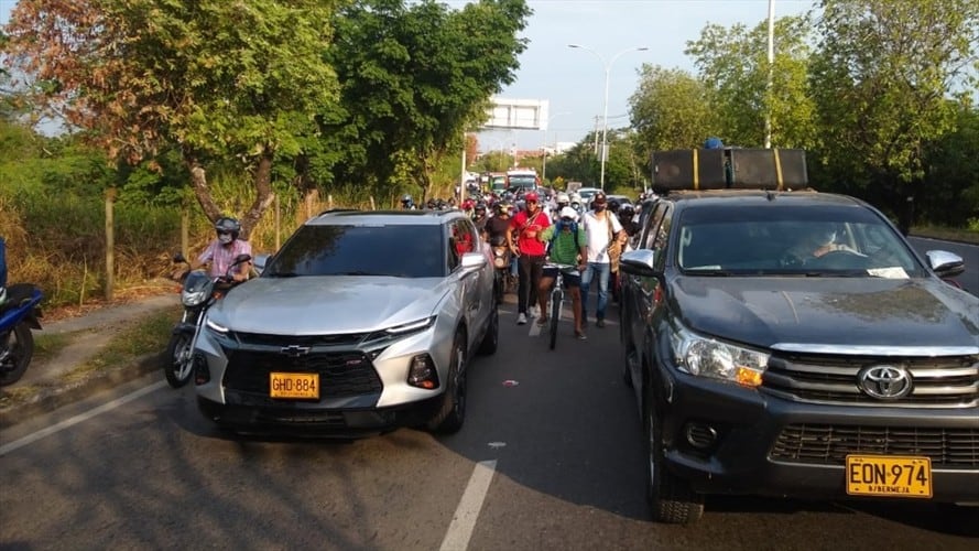 La comunidad afectada por la instalación del nuevo peaje pide que sea retirado por afectar la economía del sector. . Foto: Suministrada