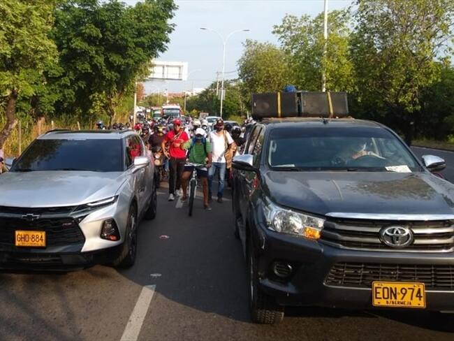 La comunidad afectada por la instalación del nuevo peaje pide que sea retirado por afectar la economía del sector. . Foto: Suministrada