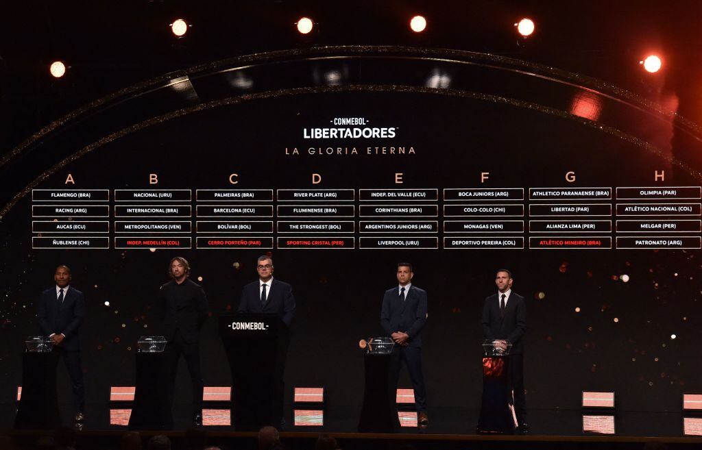 Sorteo fase de grupos Copa Libertadores. 27 de marzo de 2023. Foto: NORBERTO DUARTE/AFP via Getty Images.