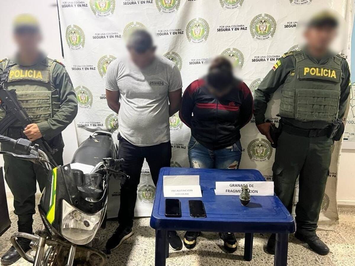 Capturan a pareja señalada de intimidar con granada de fragmentación en Lorica