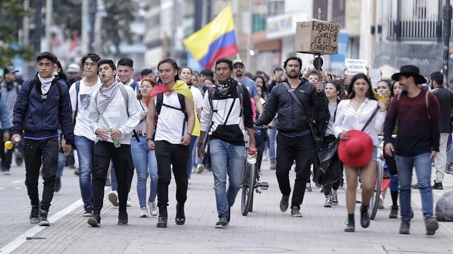 Manifestaciones del 23 de noviembre en Bogotá . Foto: Colprensa