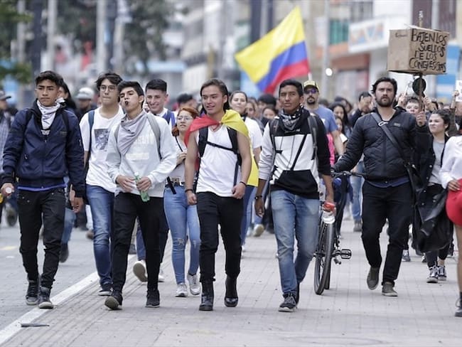 Manifestaciones del 23 de noviembre en Bogotá . Foto: Colprensa