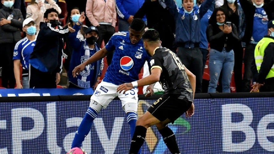 En un partido con pocas opciones de gol, Millonarios derrotó 1-0 a Águilas Doradas por la fecha 12 de la liga BetPlay II. Foto: Colprensa