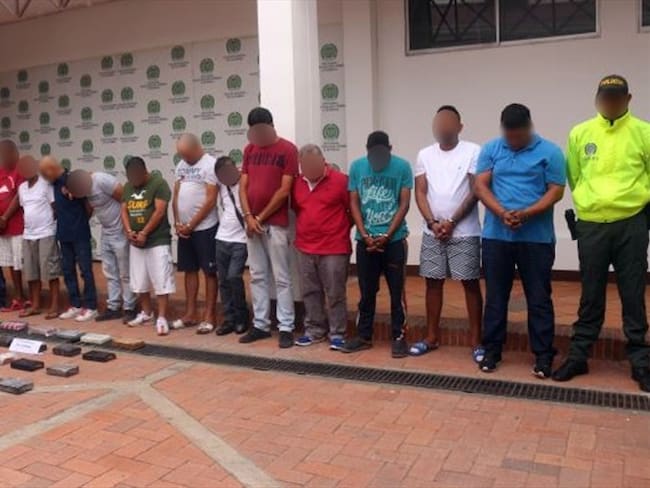 A los capturados se les incautaron vehículos, armas, drogas en cantidad y dinero en efectivo. Foto: Cortesía Policía Metropolitana de Cartagena