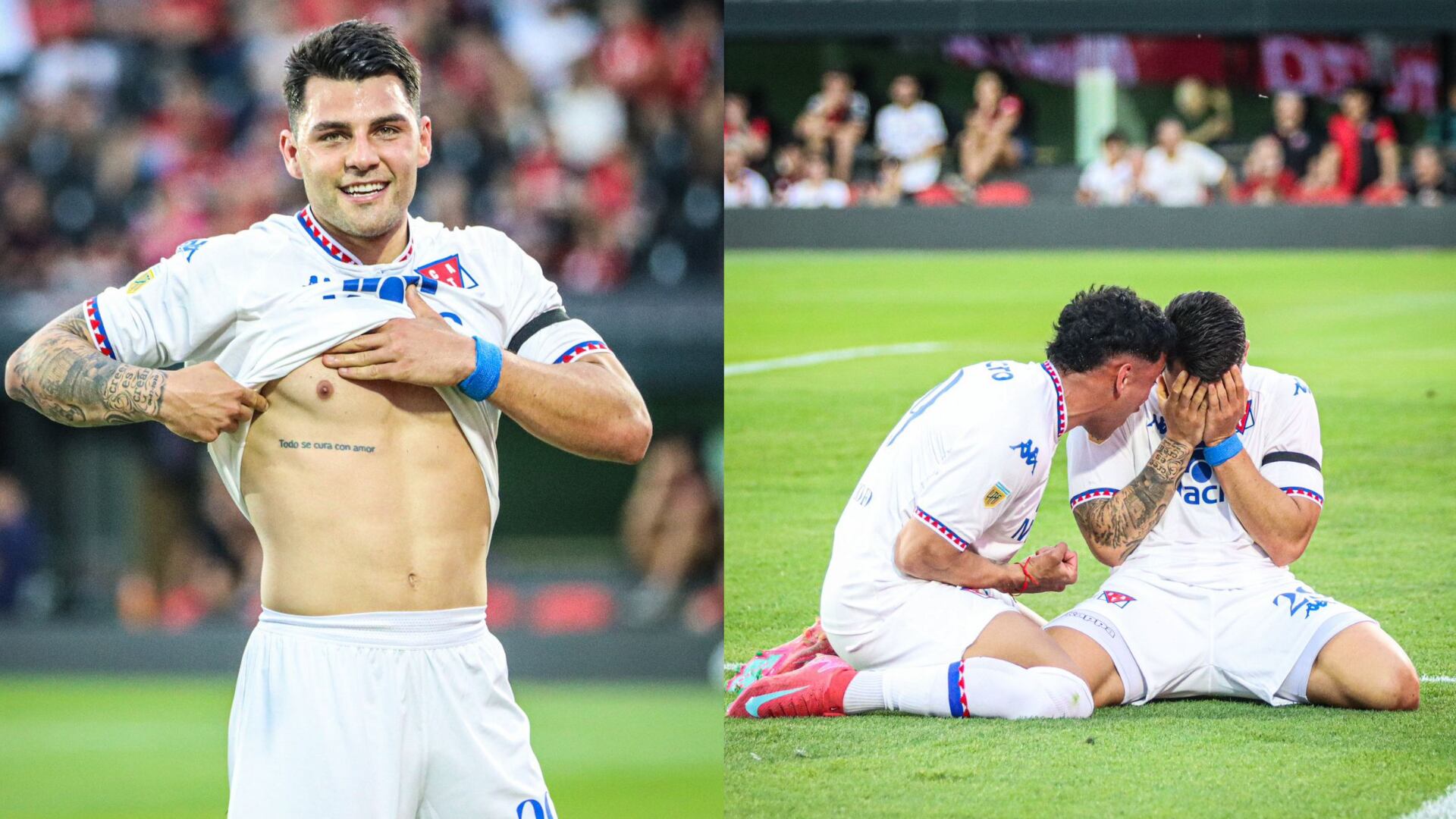 Ignacio Russo, delantero argentino, celebra tras anotar un gol con el Club Atlético Tigre. FOTOS: @catigreoficial