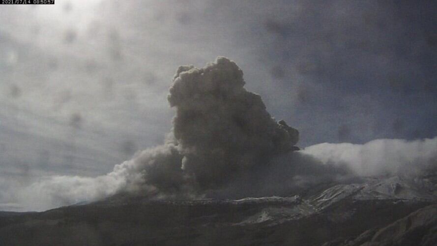 Cayó ceniza en diferentes sectores de Manizales. Foto: Enviada por el Servicio Geológico Colombiano.