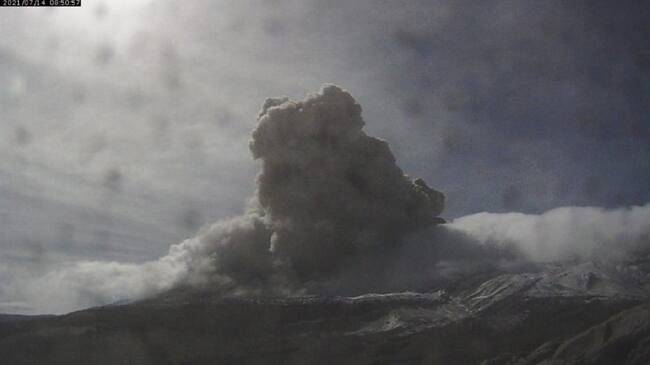 Cayó ceniza en diferentes sectores de Manizales. Foto: Enviada por el Servicio Geológico Colombiano.