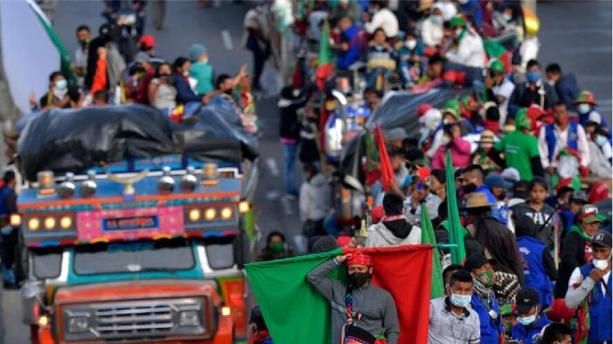 Minga Indígena. Foto:Afp