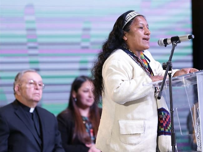 indígena Aida Marina Quilcué Vivas, consejera de la Onic. Foto: Colprensa