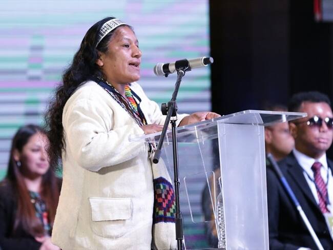 indígena Aida Marina Quilcué Vivas, consejera de la Onic. Foto: Colprensa