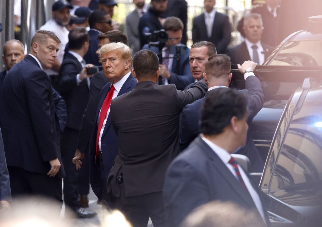 Donald Trump llega a Manhattan. 4 de abril de 2023. Foto: Kena Betancur/Getty Images.