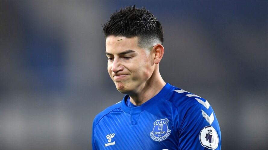 James Rodríguez tuvo la oportunidad de darle la victoria a su equipo en el minuto 24 del encuentro después de un increíble control de pecho tras un centro de Richarlison. Foto: Getty Images