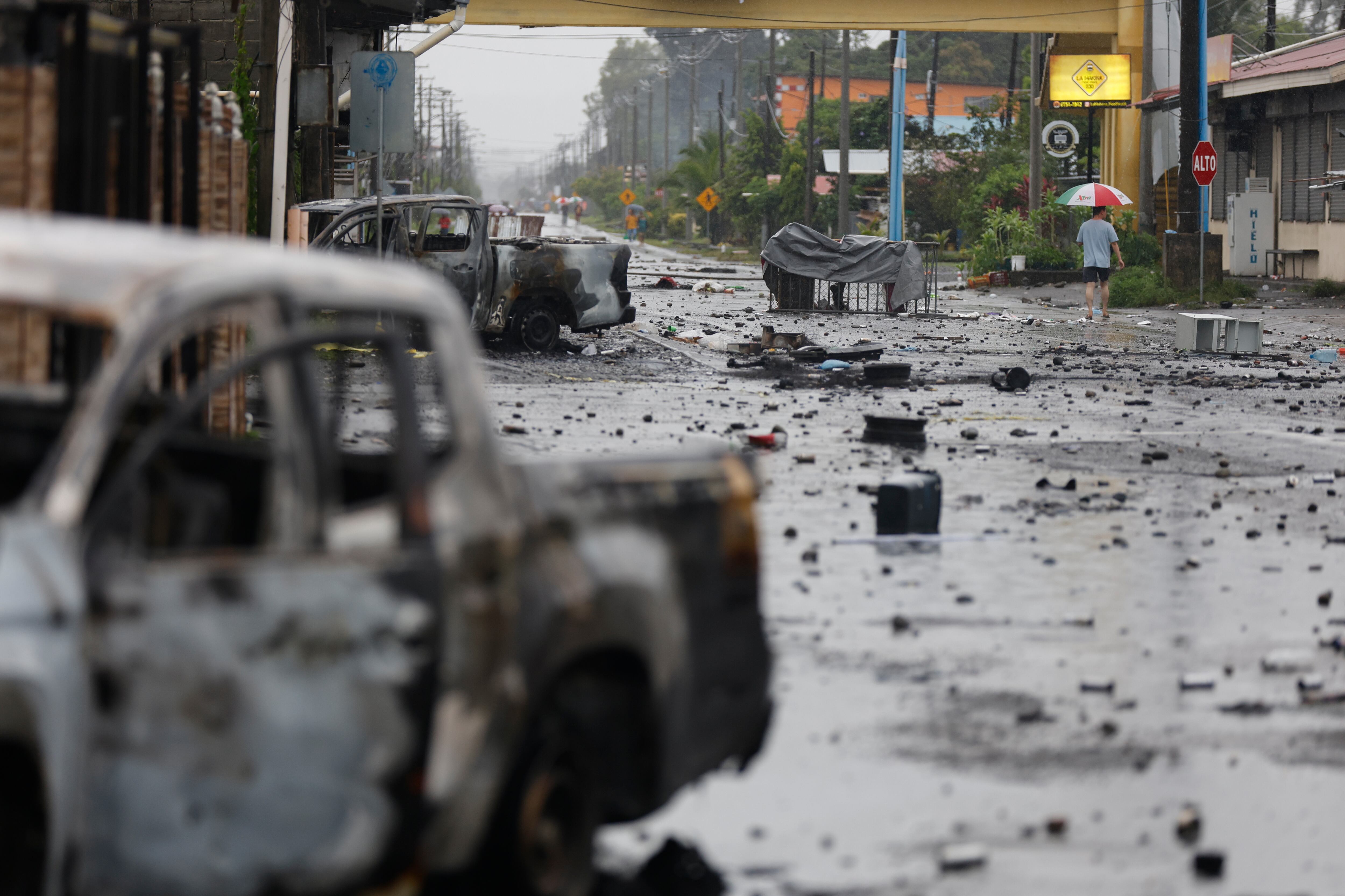 Una jornada de manifestaciones este sábado, en Changuinola en Bocas del Toro (Panamá). Foto: EFE/ Bienvenido Velasco