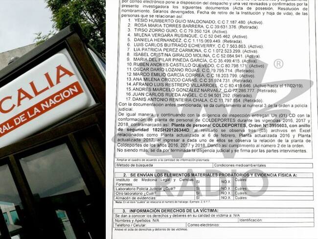 Fiscalía adelantó inspección en Coldeportes