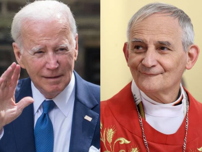 Joe Biden y Matteo Zuppi. Foto: (Photo credit should read Wiktor Szymanowicz/Future Publishing via Getty Images) / (Photo by OLESYA KURPYAYEVA/AFP via Getty Images)