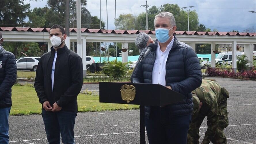 Desde Chocó, el presidente Iván Duque reportó la captura de Enrique Alfonso Hurtado Martínez, alias 'Siete' o alias 'macho viejo'. Foto: Colprensa