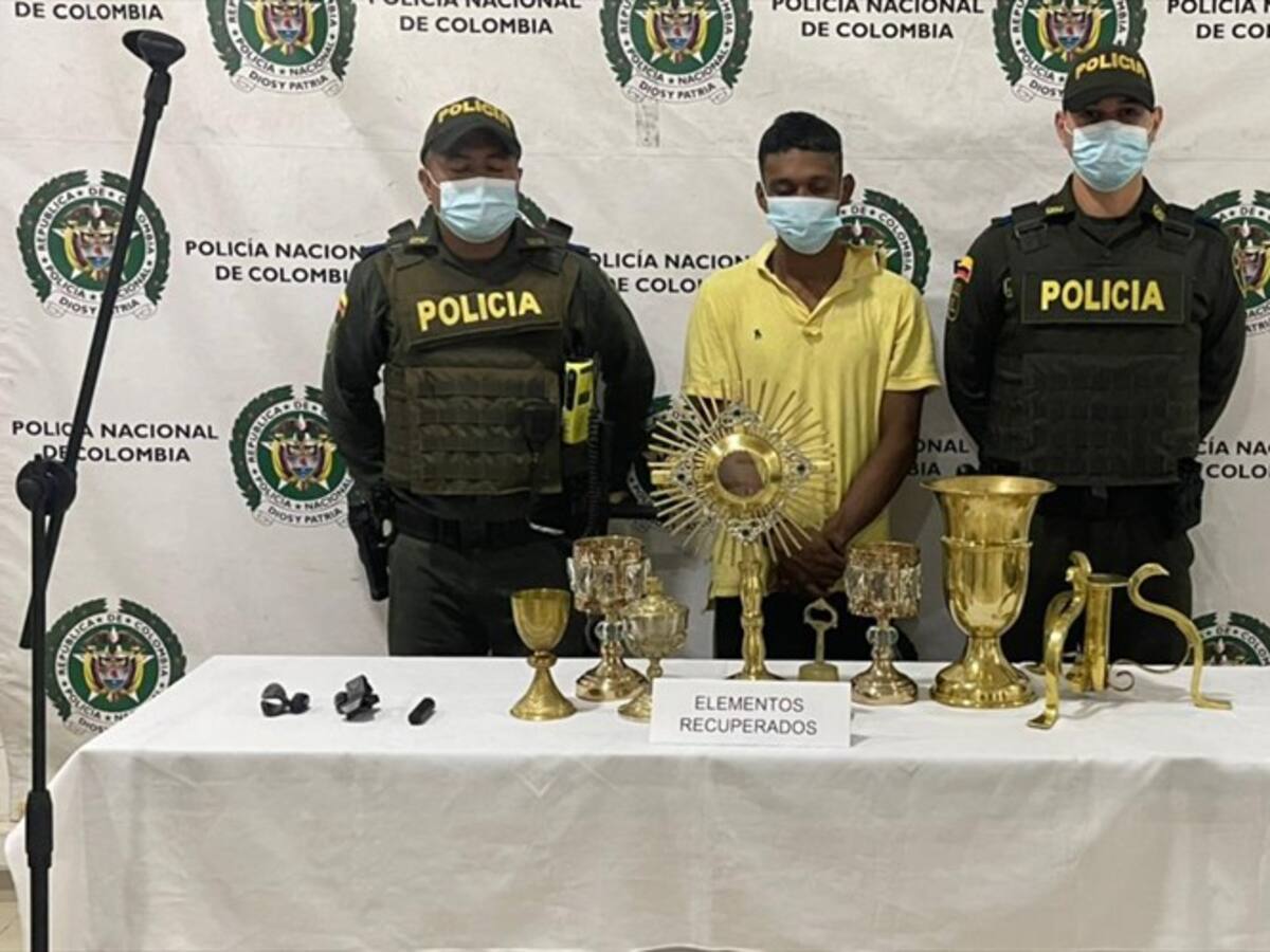 Capturan a sujeto que habría robado varios elementos de una iglesia en Montería