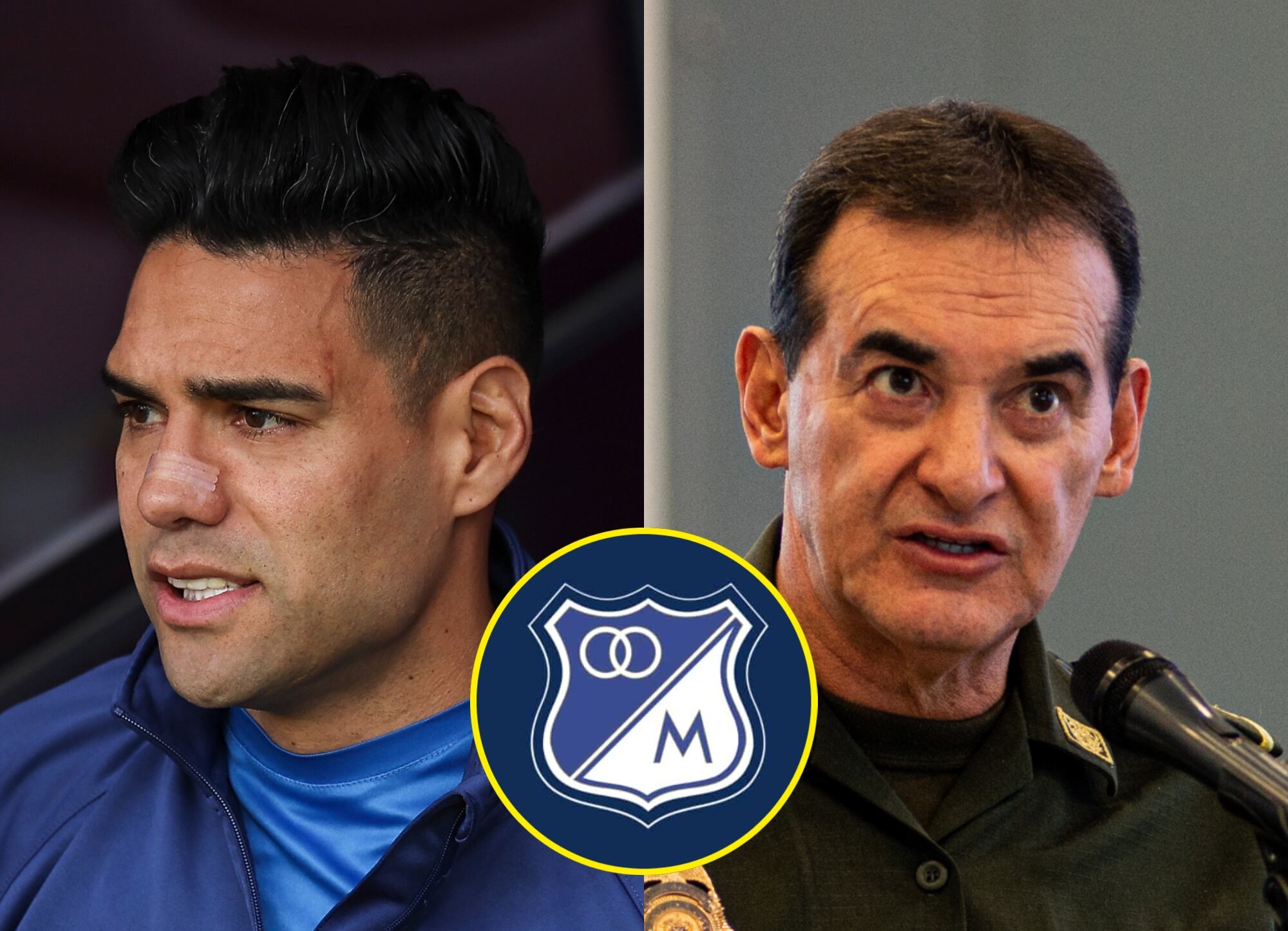 Radael Falcao y William Salamanca, director de la Policía | Foto: GettyImages