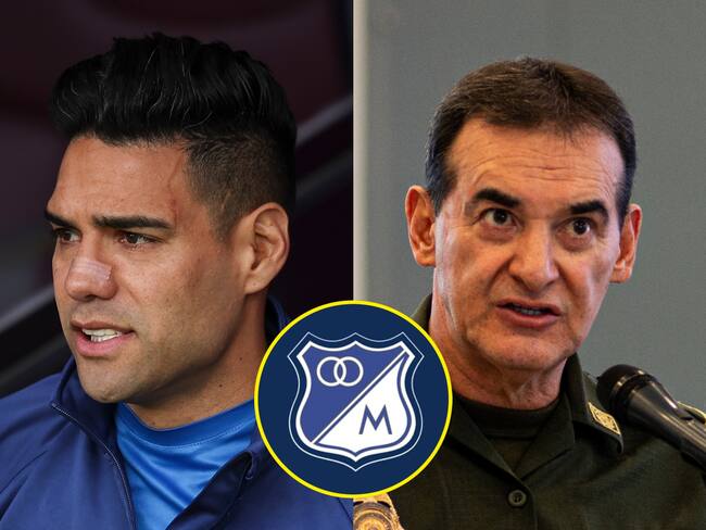 Radael Falcao y William Salamanca, director de la Policía | Foto: GettyImages