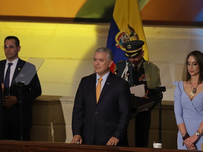 Presidente Iván Duque en el Congreso de la República. Foto: Colprensa.