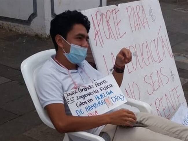 Estudiante completa 10 días en huelga de hambre en Popayán. Foto: Cortesía Javier Granda
