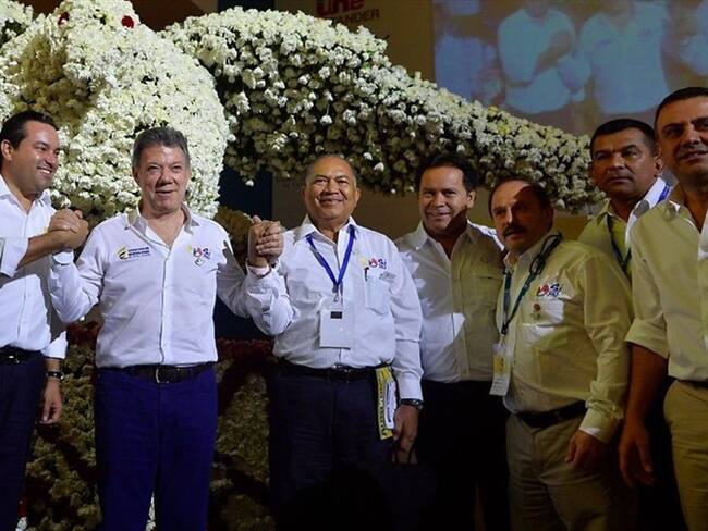 Juan Manuel Santos, presidente de la República, durante la Cumbre de Gobernadores en Santander. Foto: Colprensa
