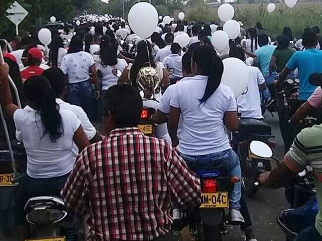 Masiva asistencia al sepelio de niñas asesinadas en Corinto, Cauca. Foto: Cortesía Alcaldía Corinto