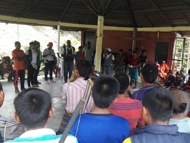 20 familias indígenas retornaron a sus hogares en el Chocó. Foto: Cortesía: Ejército Nacional
