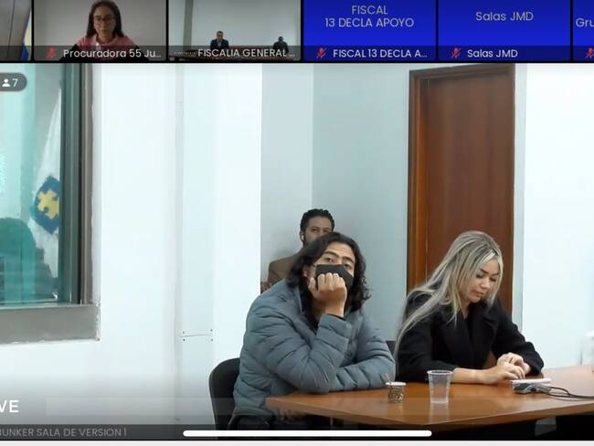 Audiencia de Nicolás Petro y Day Vásquez. Foto: Captura de pantalla.