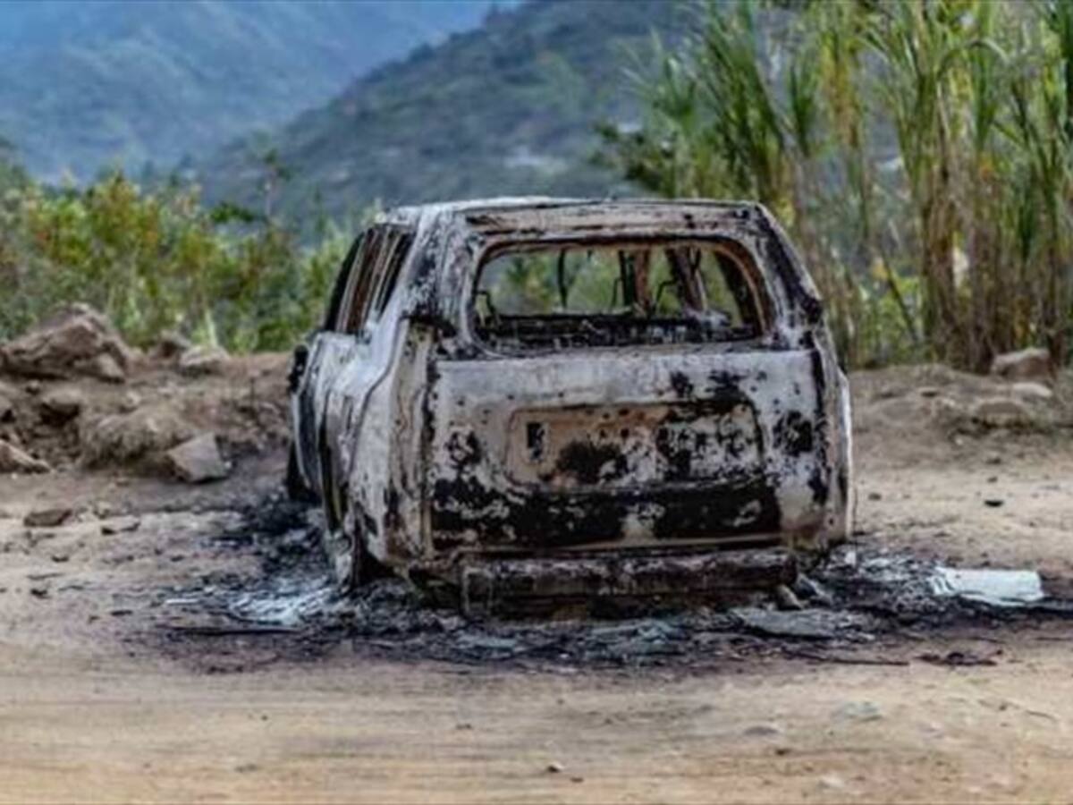 Incineran vehículo evidencia de la masacre en Tacueyó, Cauca
