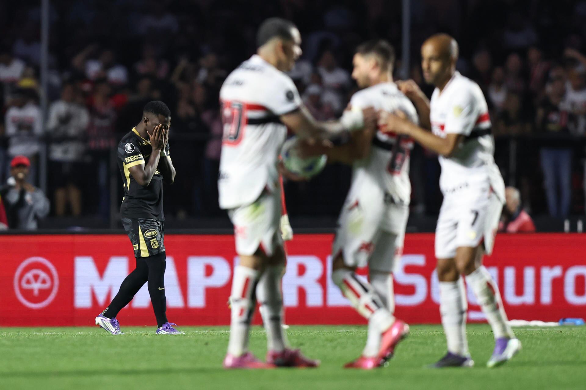 Atlético Nacional cayó ante São Paulo y fue eliminado de la Copa Libertadores. EFE/ Isaac Fontana