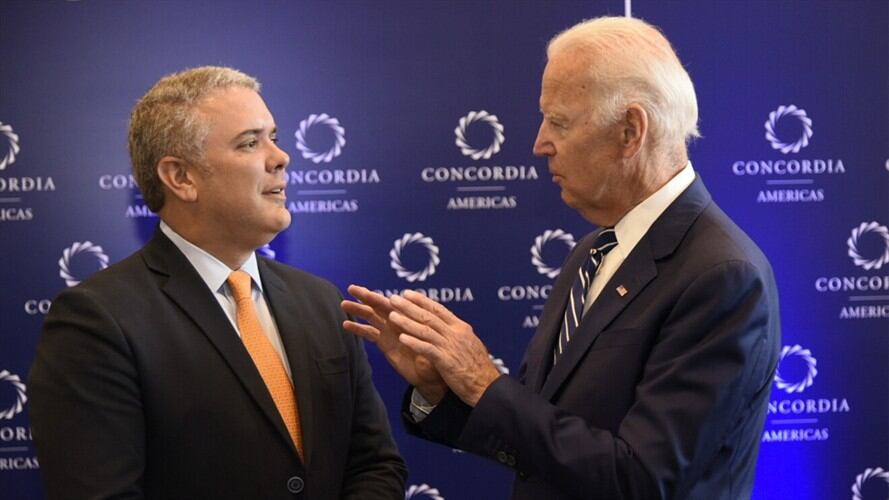 A propósito de la posesión del presidente Joe Biden, el presidente Iván Duque se mostró optimista. Foto: Getty Images / GABRIEL APONTE