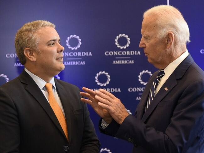 A propósito de la posesión del presidente Joe Biden, el presidente Iván Duque se mostró optimista. Foto: Getty Images / GABRIEL APONTE