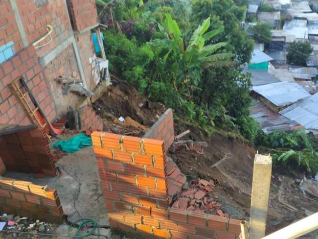 Deslizamiento de tierra en Pereira. Crédito: Cuerpo Oficial de Bomberos.