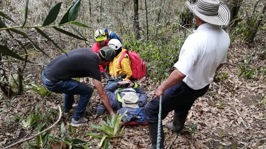 Una de los ocho lesionados fue trasladado a un centro asistencial en Arcabuco.. Foto: Bomberos de Arcabuco