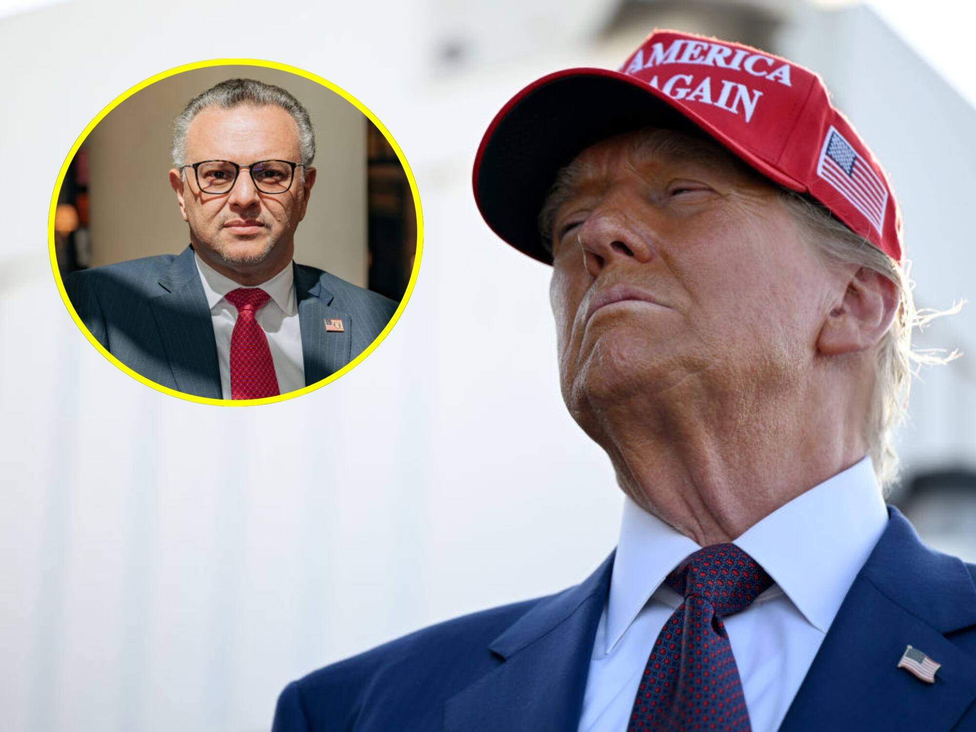 Donald Trump. I Foto: Brandon Bell/Getty Images. Massad Boulos. I Foto: Jeenah Moon for The Washington Post via Getty Images.