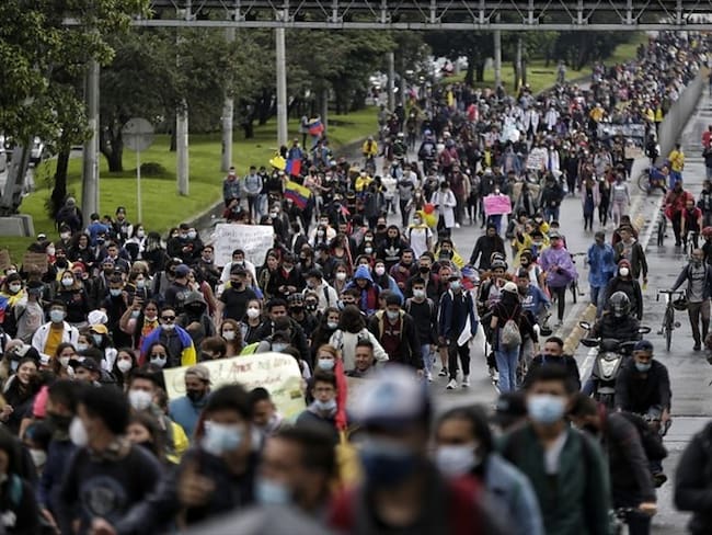 Protestas en municipios cercanos a Bogotá. Foto: Colprensa