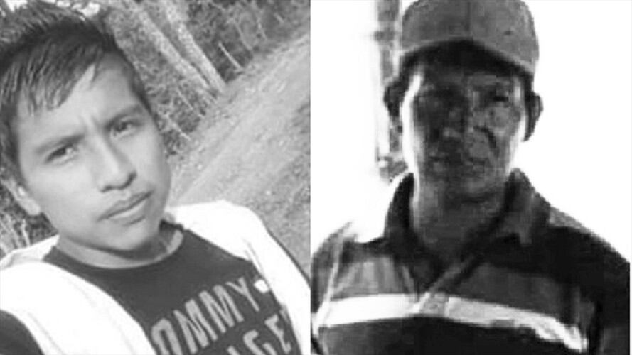 Luis Carlos Ipia de 51 años y Jonathan Esteban Ipia de 15, asesinados en Corinto . Foto: Cortesía