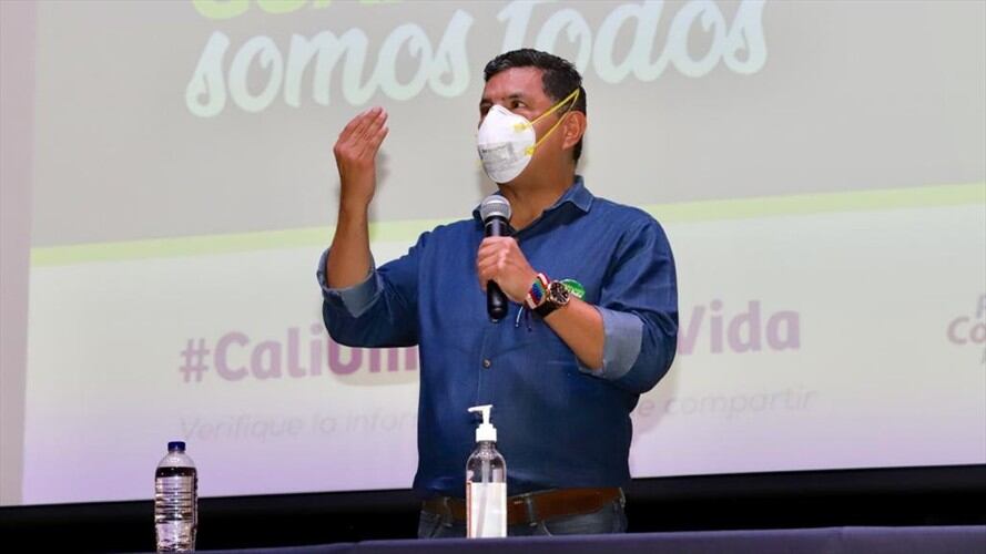 El alcalde Ospina advirtió que los hospitales están al límite con casos de COVID-19 y pacientes de otras patologías . Foto: Alcaldía de Cali