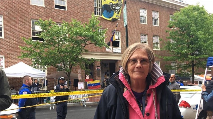 Anne Wright, militante de Code Pink y Veteranos por la Paz. Foto: Agencia Anadolu