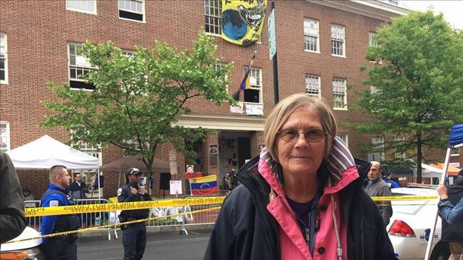 Anne Wright, militante de Code Pink y Veteranos por la Paz. Foto: Agencia Anadolu