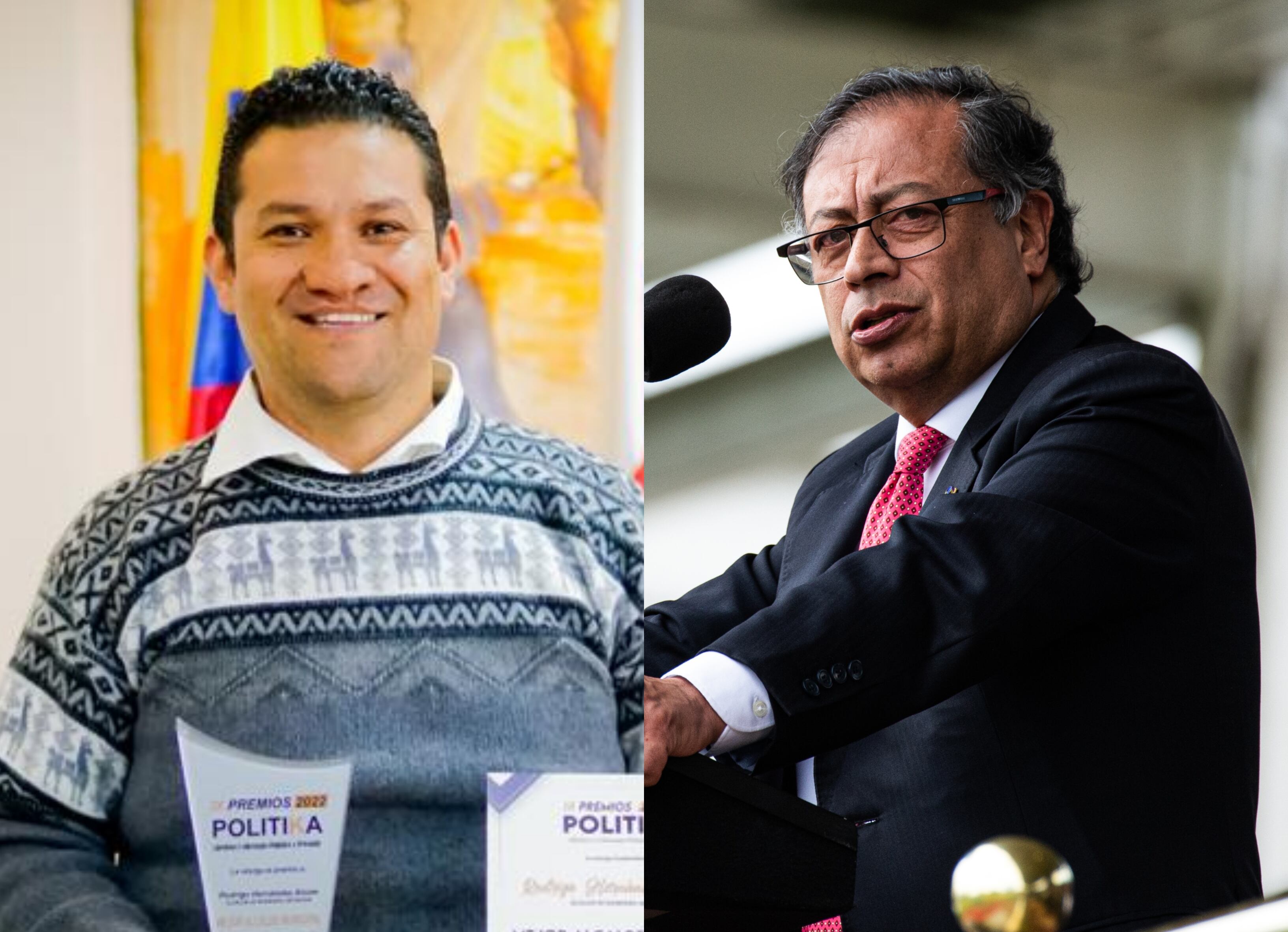 Rodrigo Hernández Alzate, alcalde de Rionegro y el presidente Gustavo Petro | Fotos: Colprensa